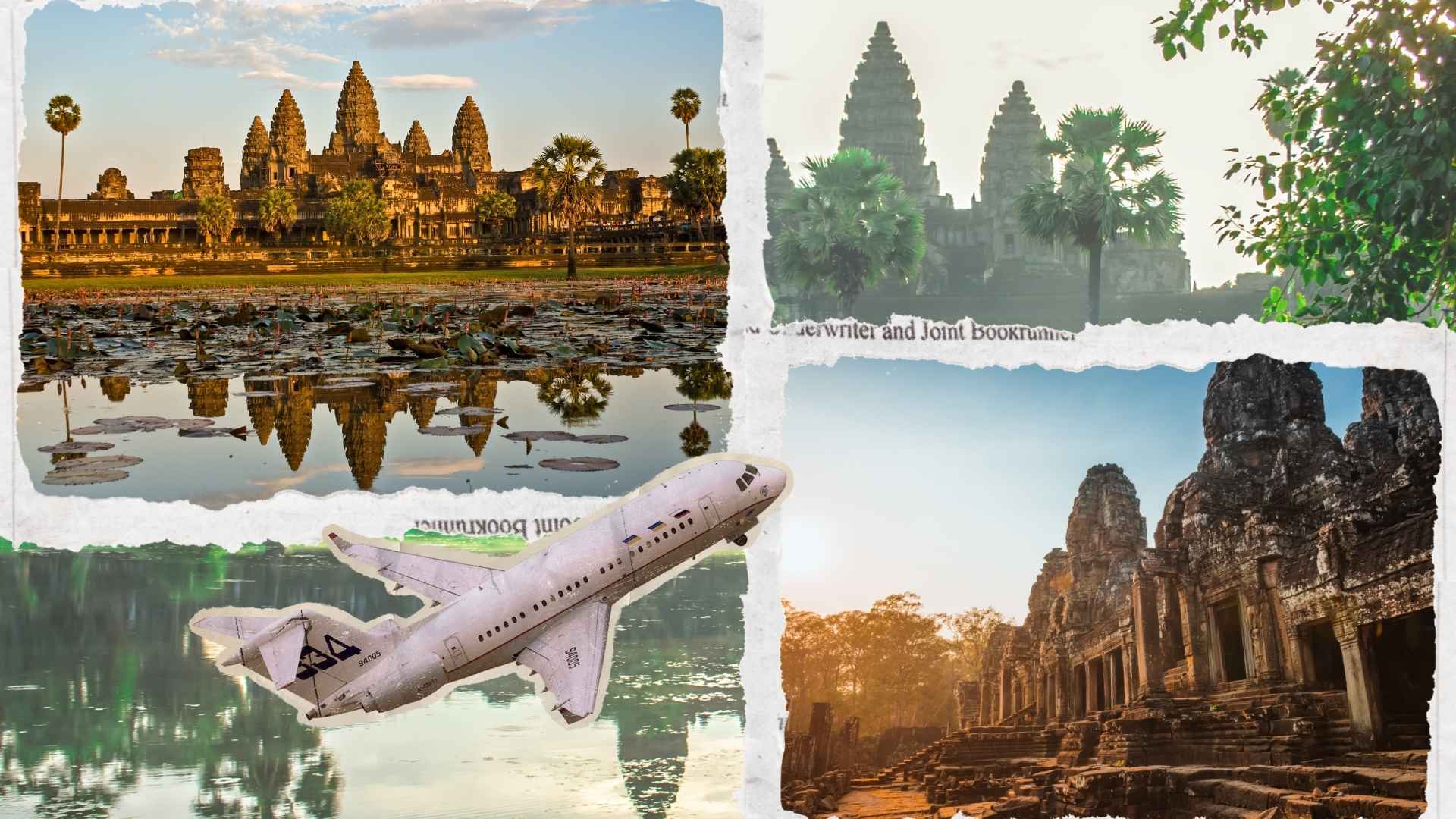 Scenic view of Cambodia with temples, nature and local life showcasing cultural beauty.