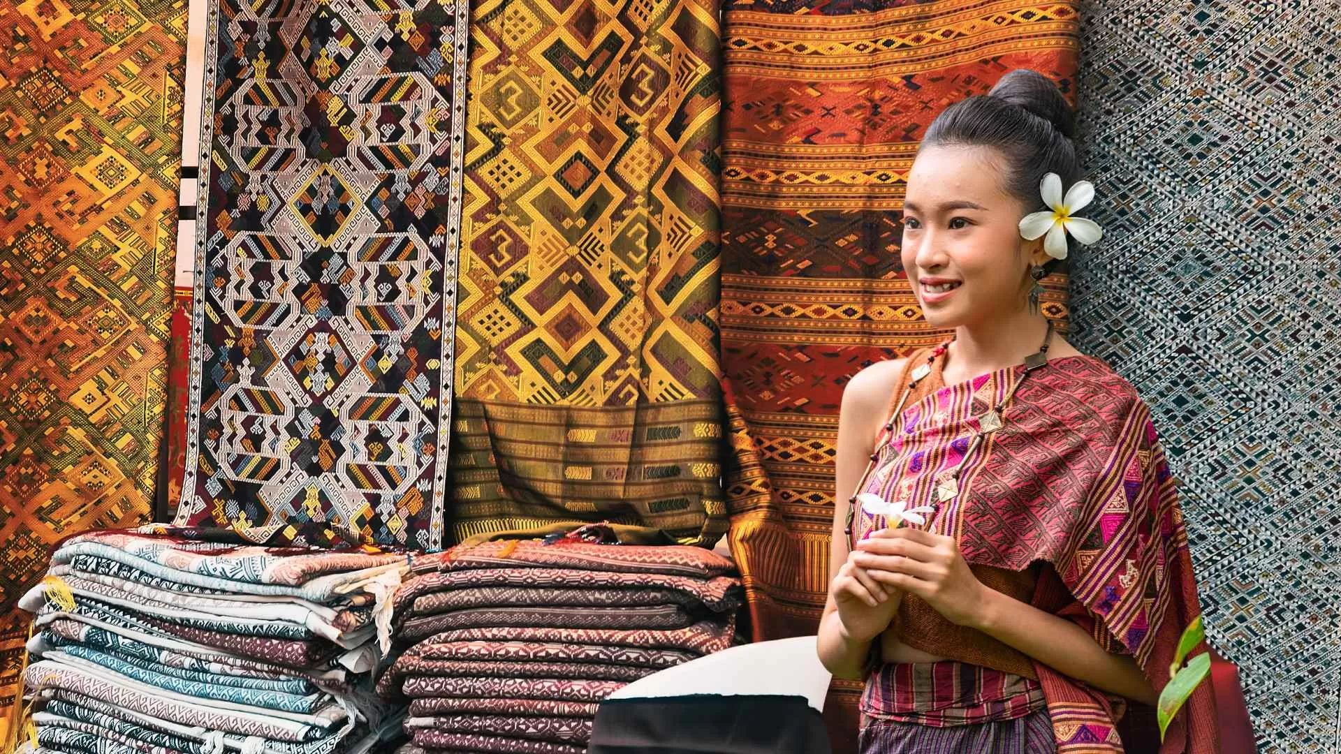 Symbols in the patterns and colors of traditional Lao costumes