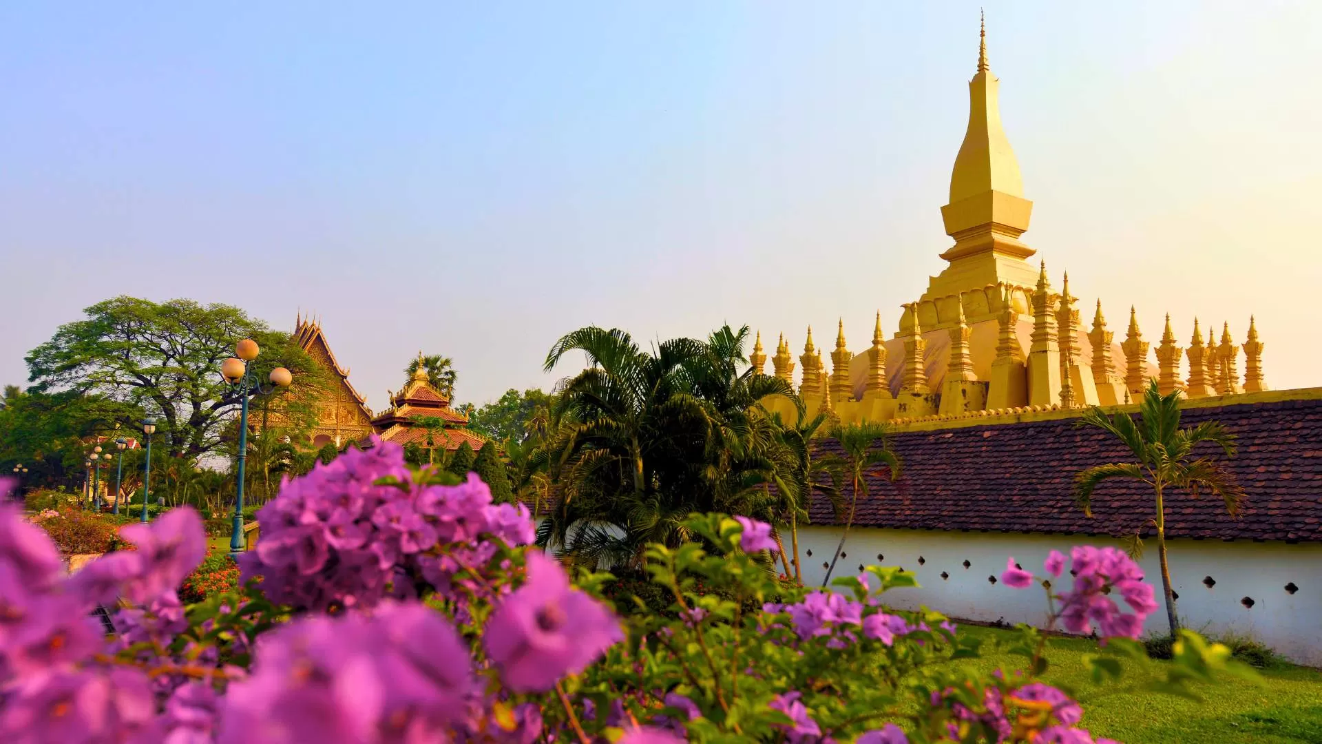 Scenic landscapes and cultural landmarks representing the beauty of Laos.