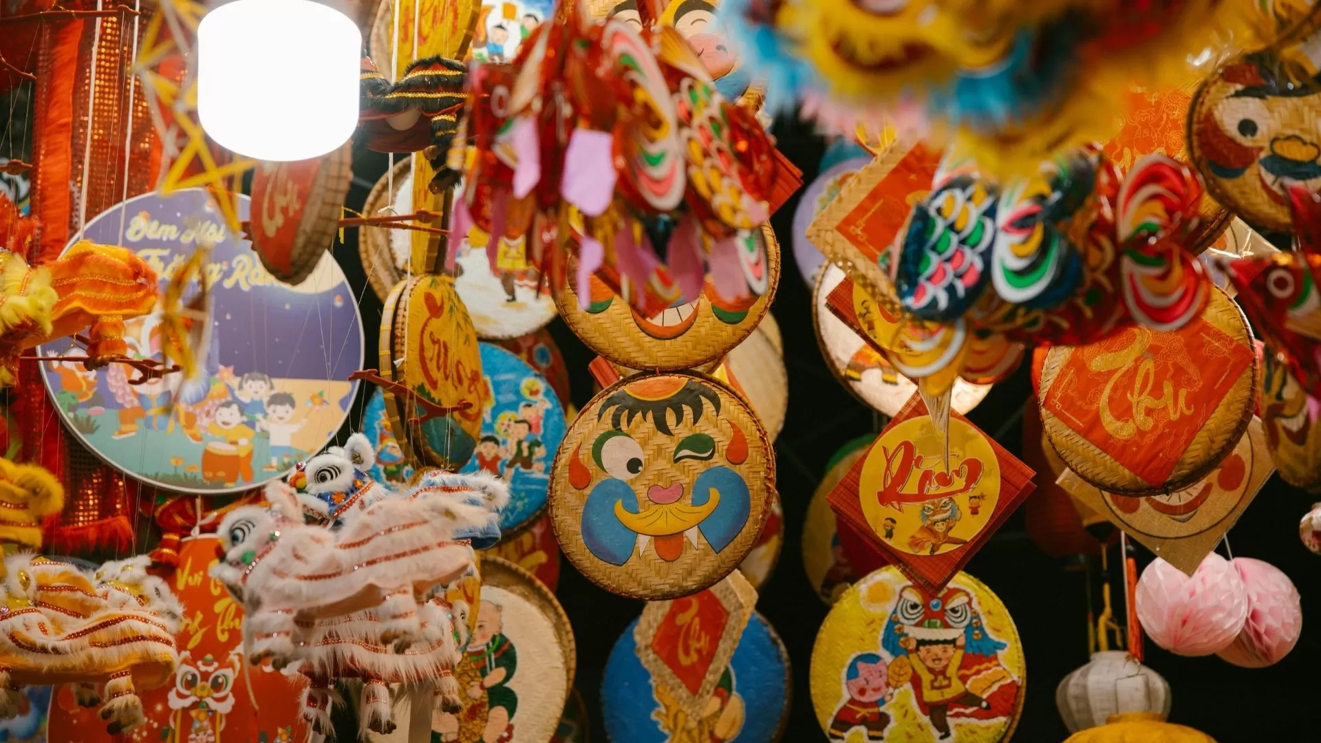 Colorful Mid-Autumn Festival decorations
